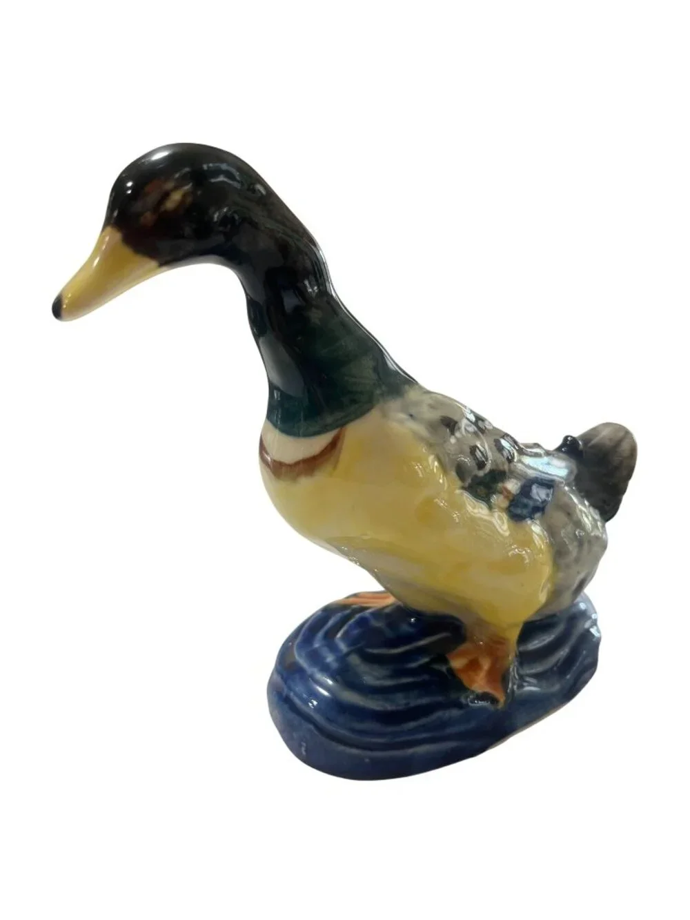 Hand-Painted Ceramic Duck Figurine Vase/Planter Made In Japan Collectible Décor